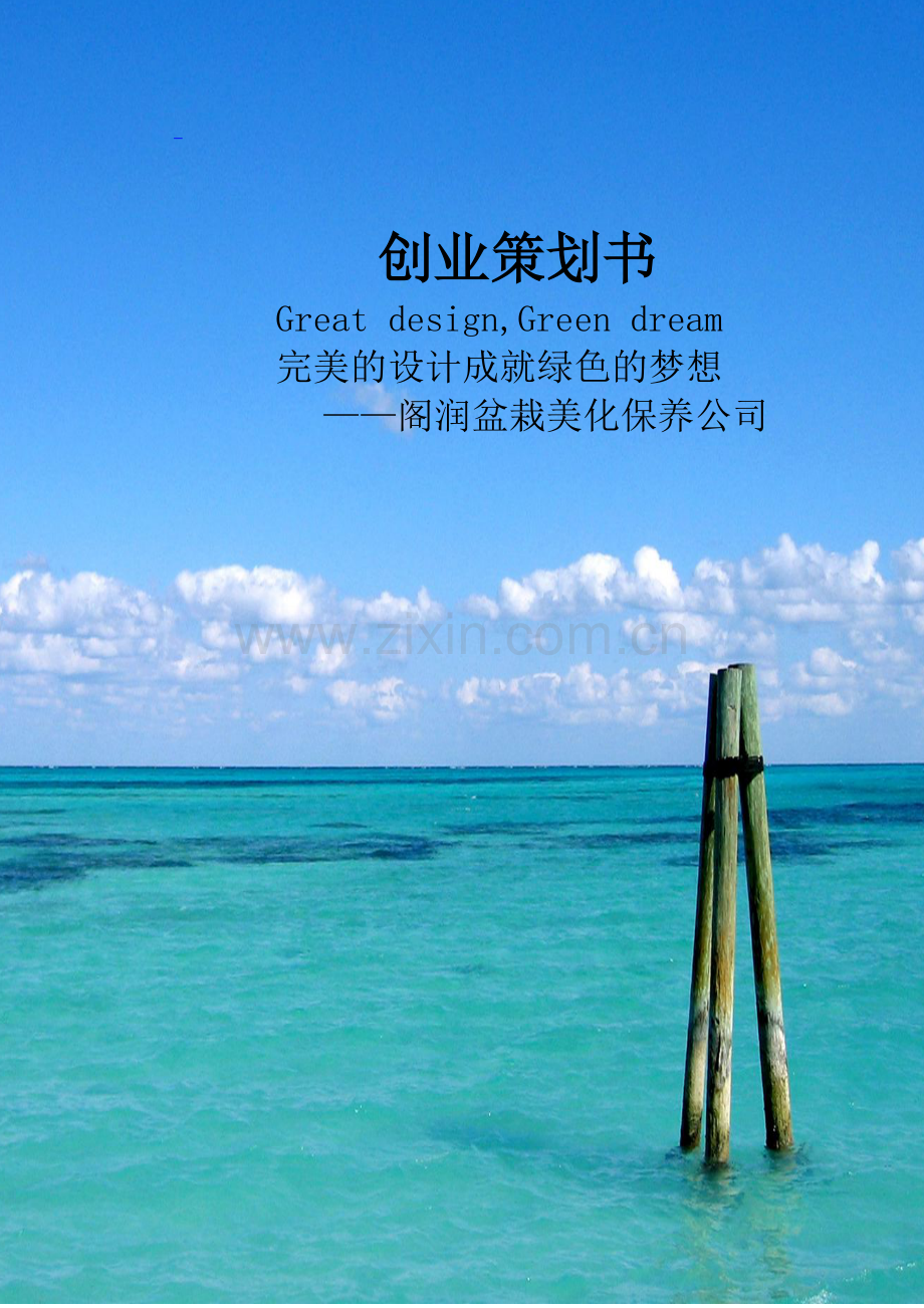阁润盆栽美化保养公司创业计划书-本科论文.doc_第1页