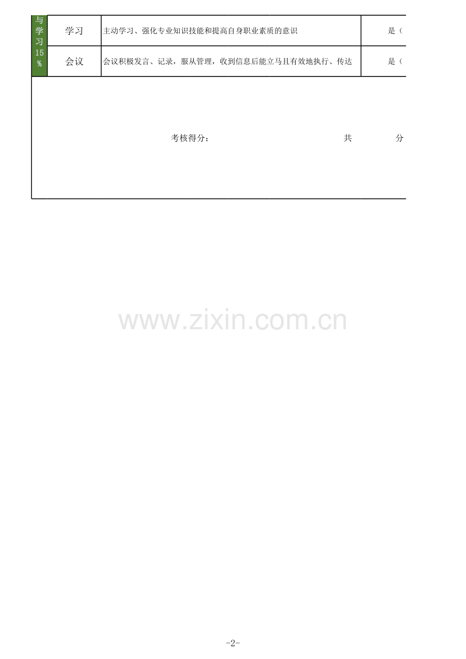 新媒体岗位绩效考核表.xls_第2页