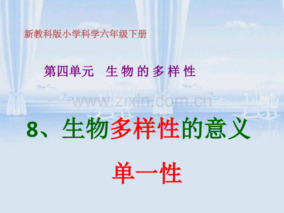 科学PPT课件第八节--生物多样性的意义.ppt_第1页