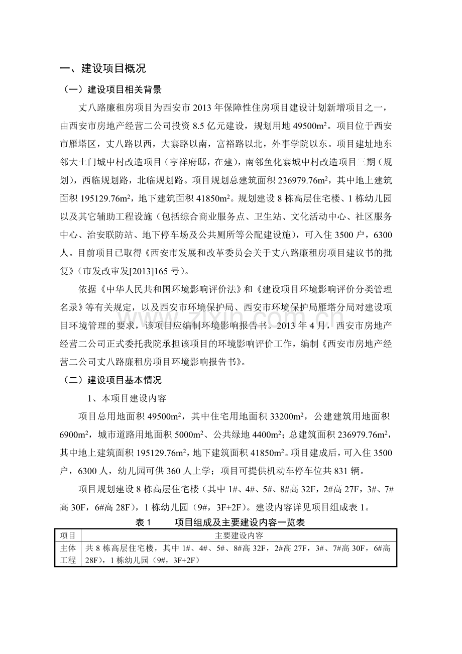 丈八路廉租房项目申请立项环境影响评估报告简本.doc_第2页