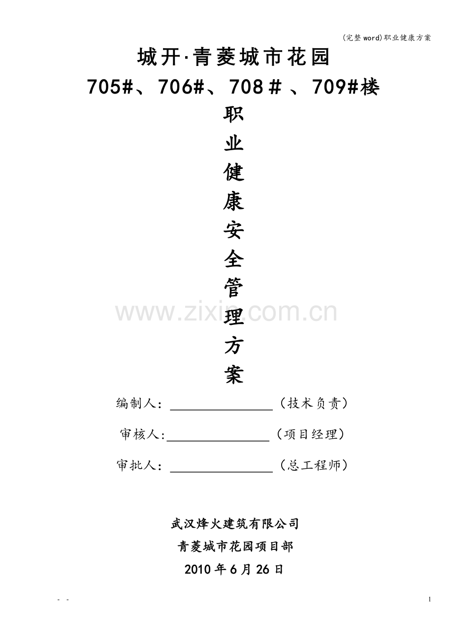 职业健康方案.doc_第1页