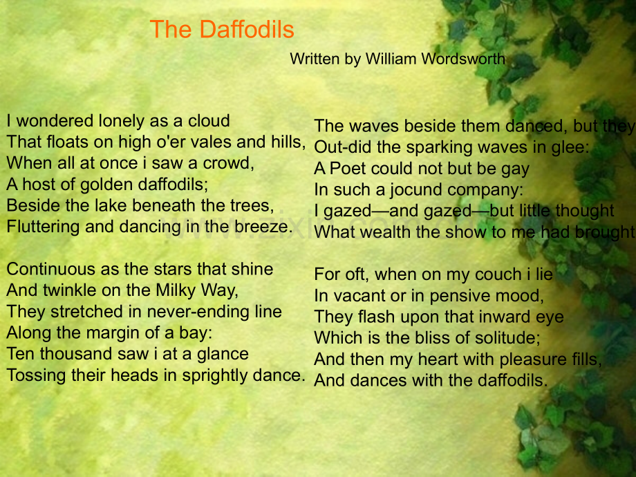 to-daffodil-致水仙-华兹华斯解析.ppt_第2页