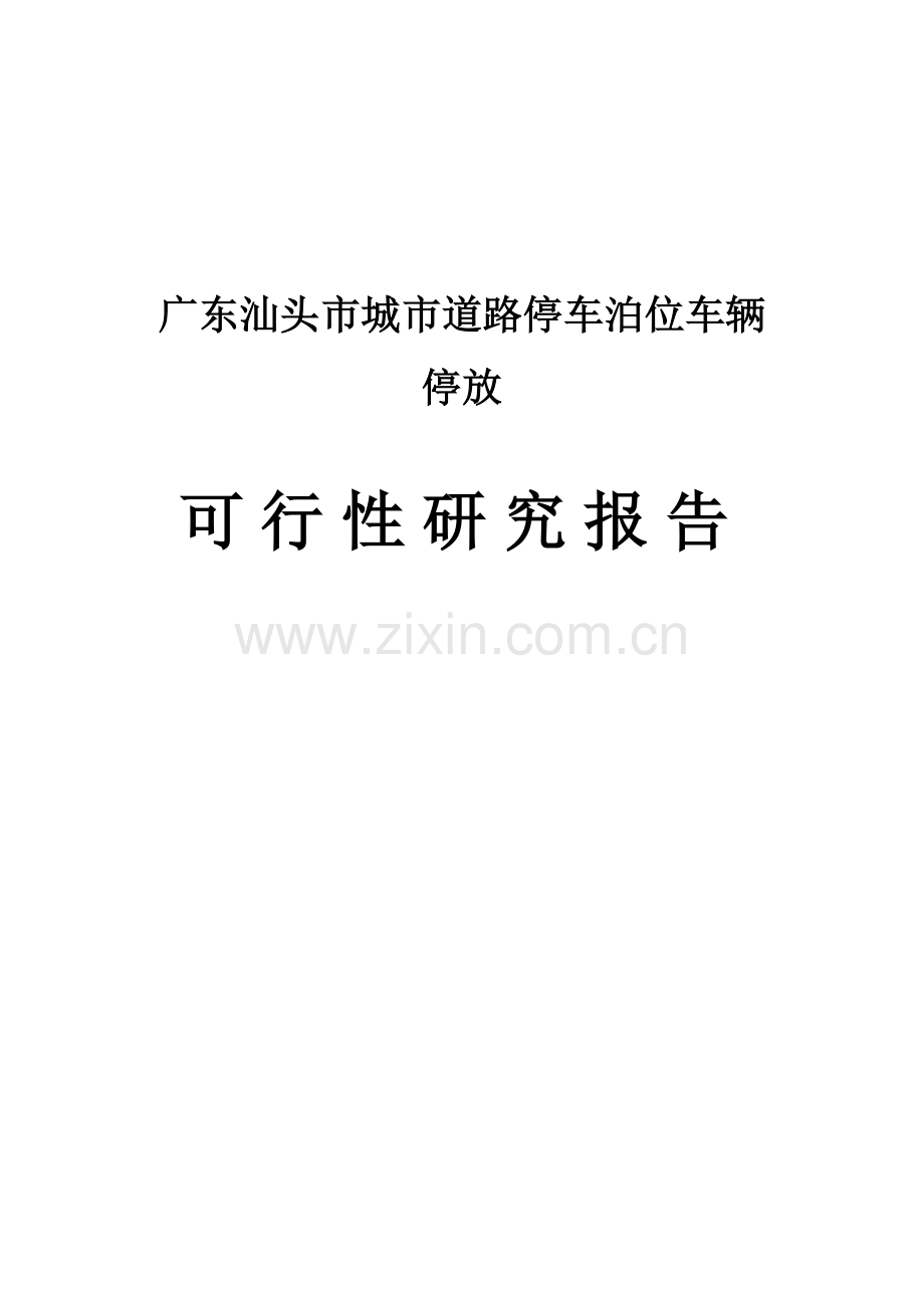 新广东汕头市城市道路停车泊位车辆停放建设可研报告.doc_第1页