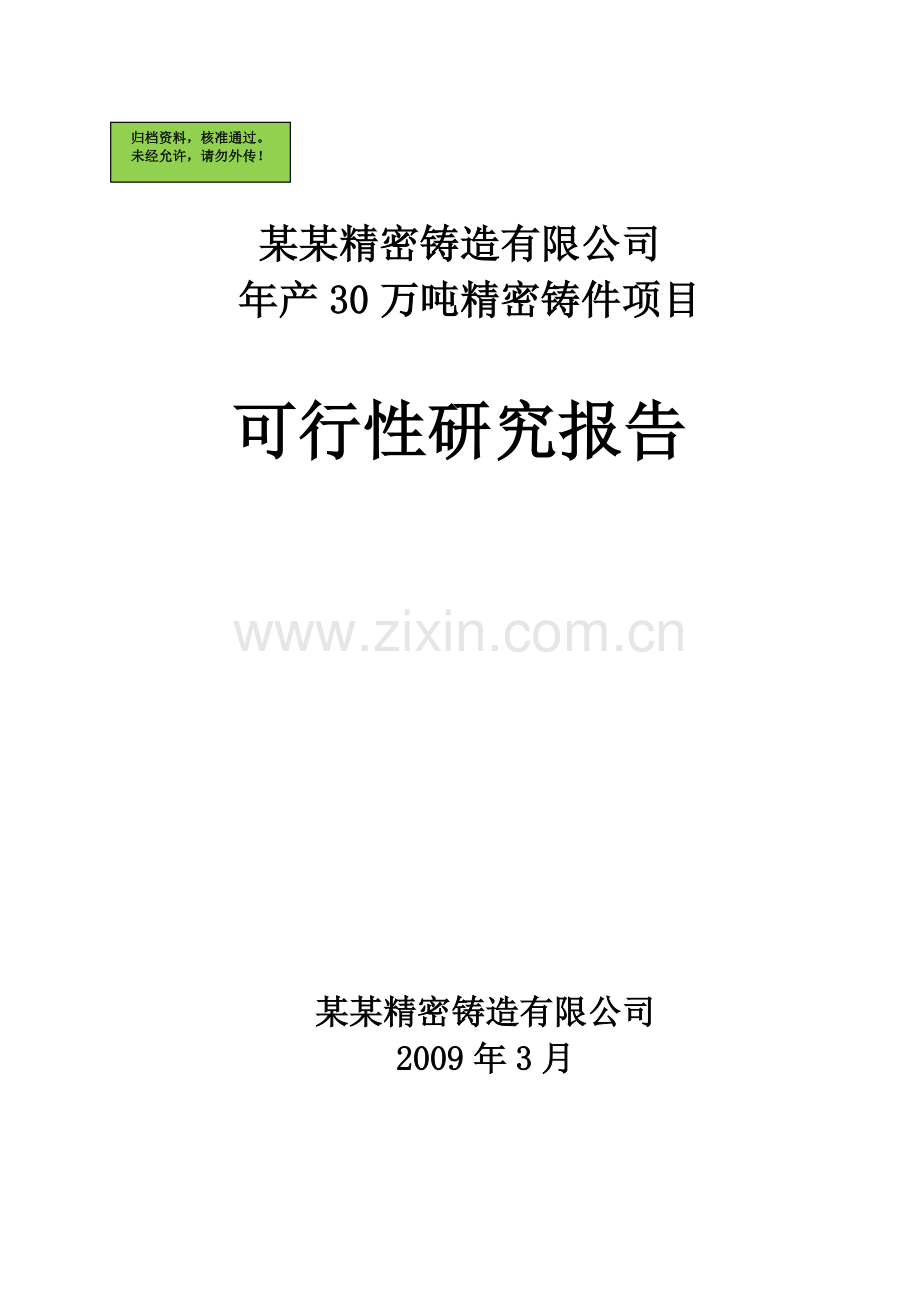 年产30万吨精密铸件项目可行性研究报告.doc_第2页
