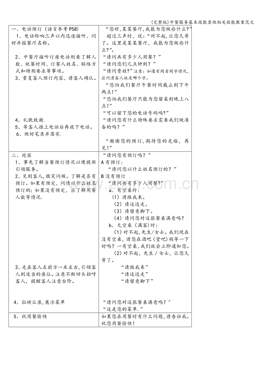 中餐服务基本技能其他相关技能教案范文.doc_第2页