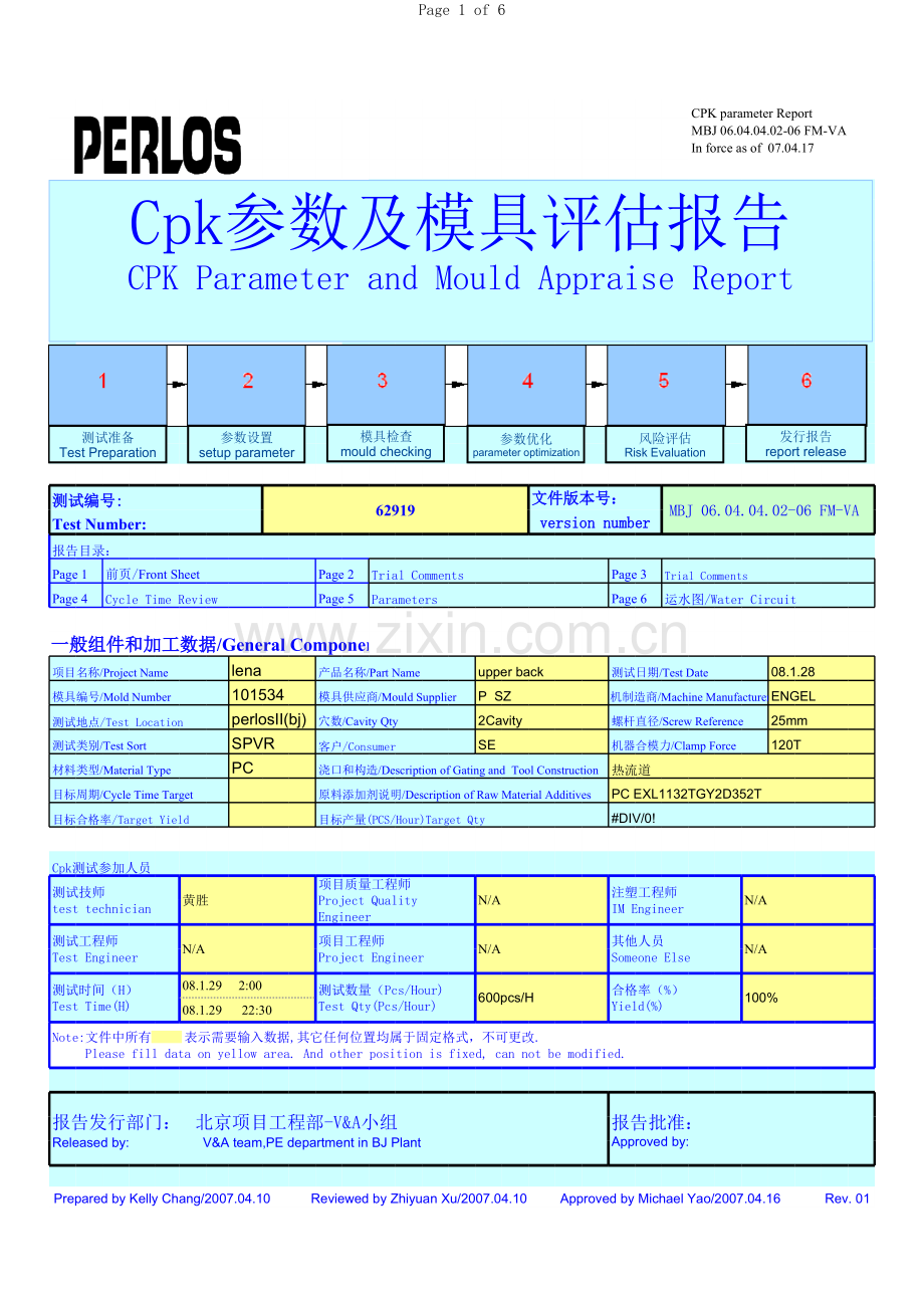 CPK参数及模具评估报告.xls_第1页