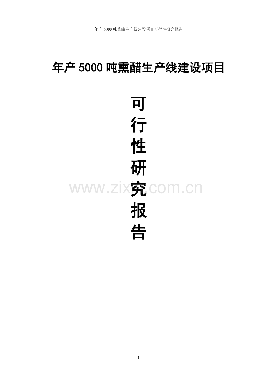 年产5000吨熏醋生产线项目可行性研究报告.doc_第1页