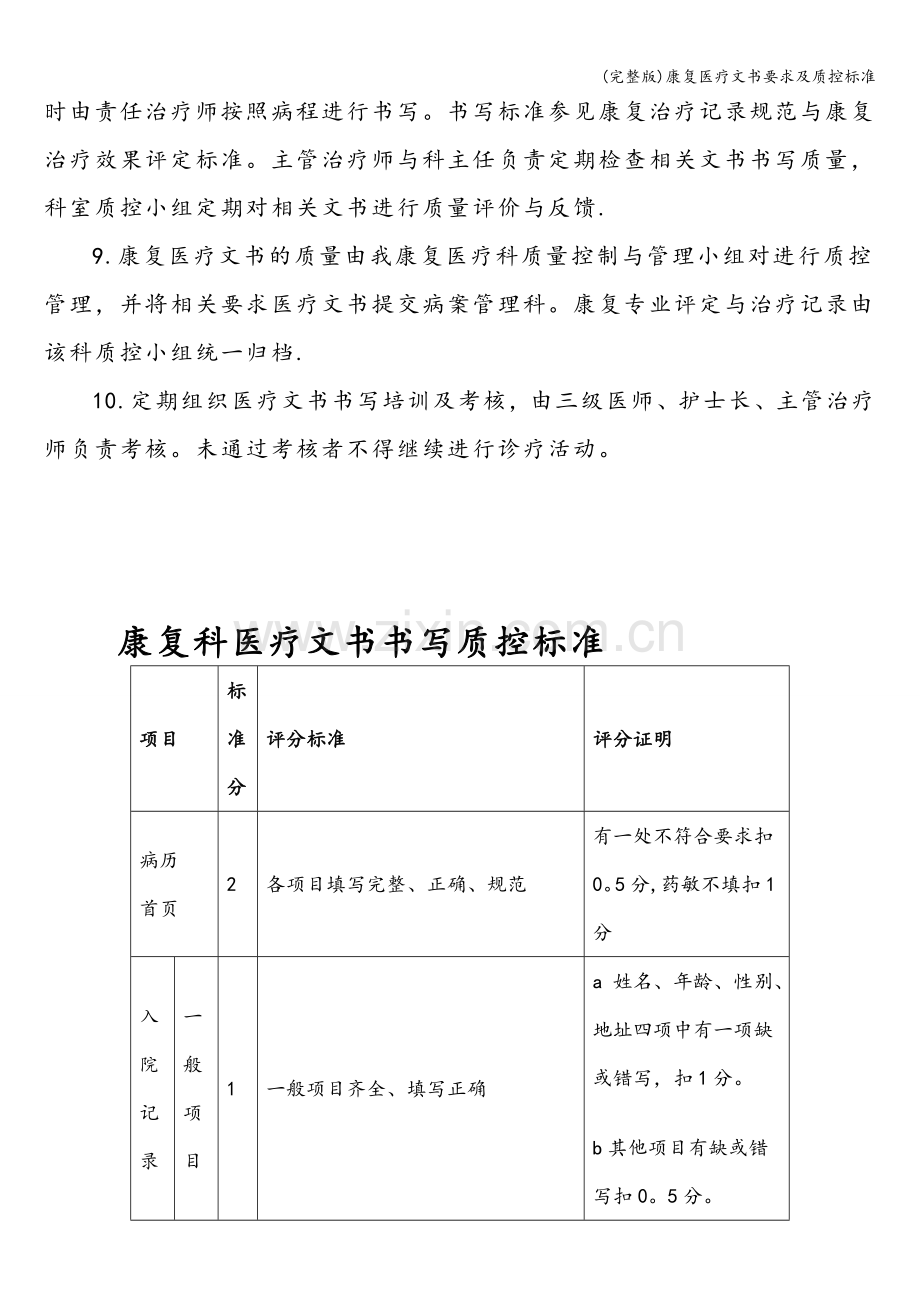 康复医疗文书要求及质控标准.doc_第2页