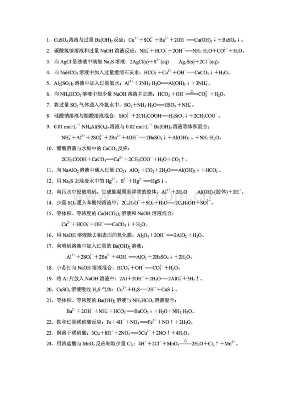 高考化学常考的36个离子方程式-易错警惕.doc_第1页