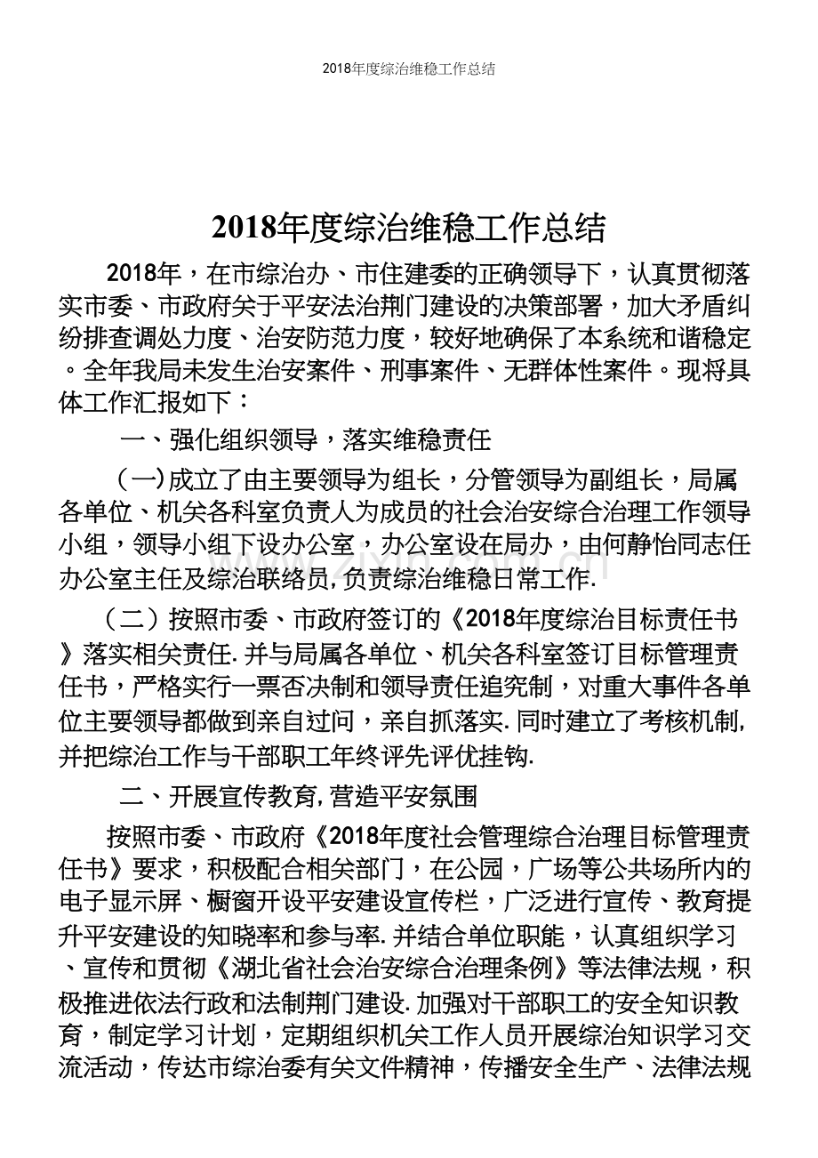 2018年度综治维稳工作总结.docx_第2页