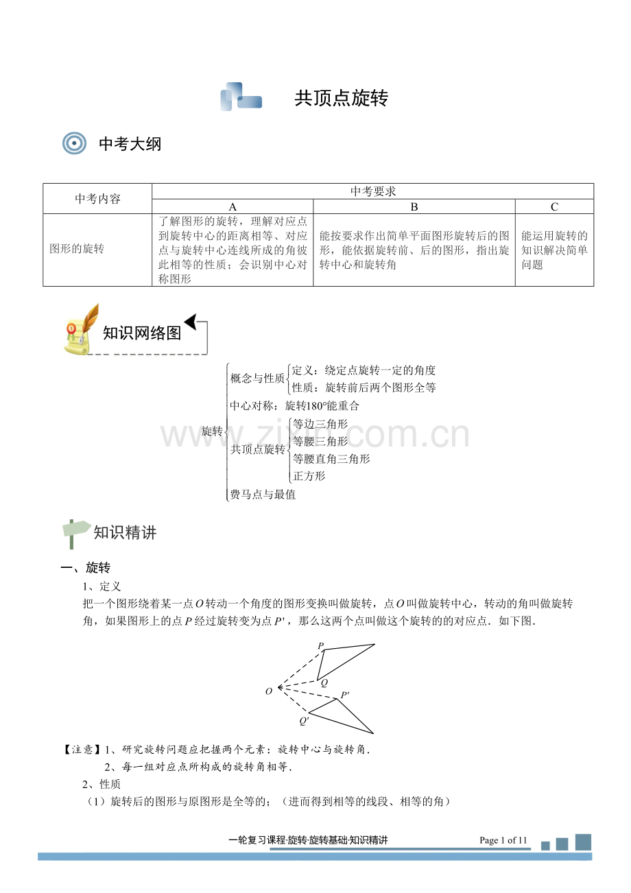 图形变换共顶点旋转.知识精讲(2014-2015).doc_第1页