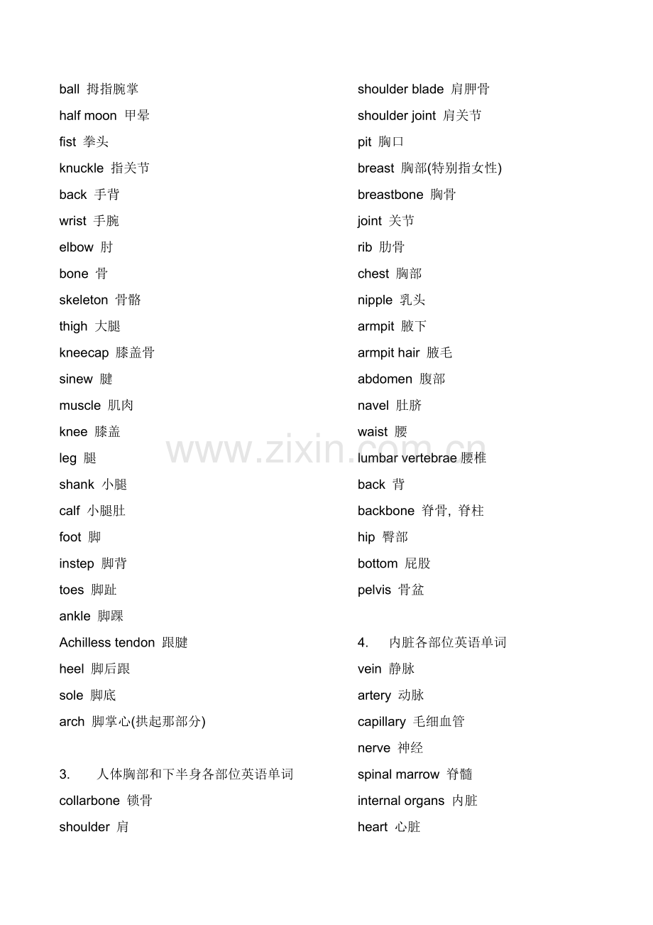 人体各部位英汉对照.doc_第2页