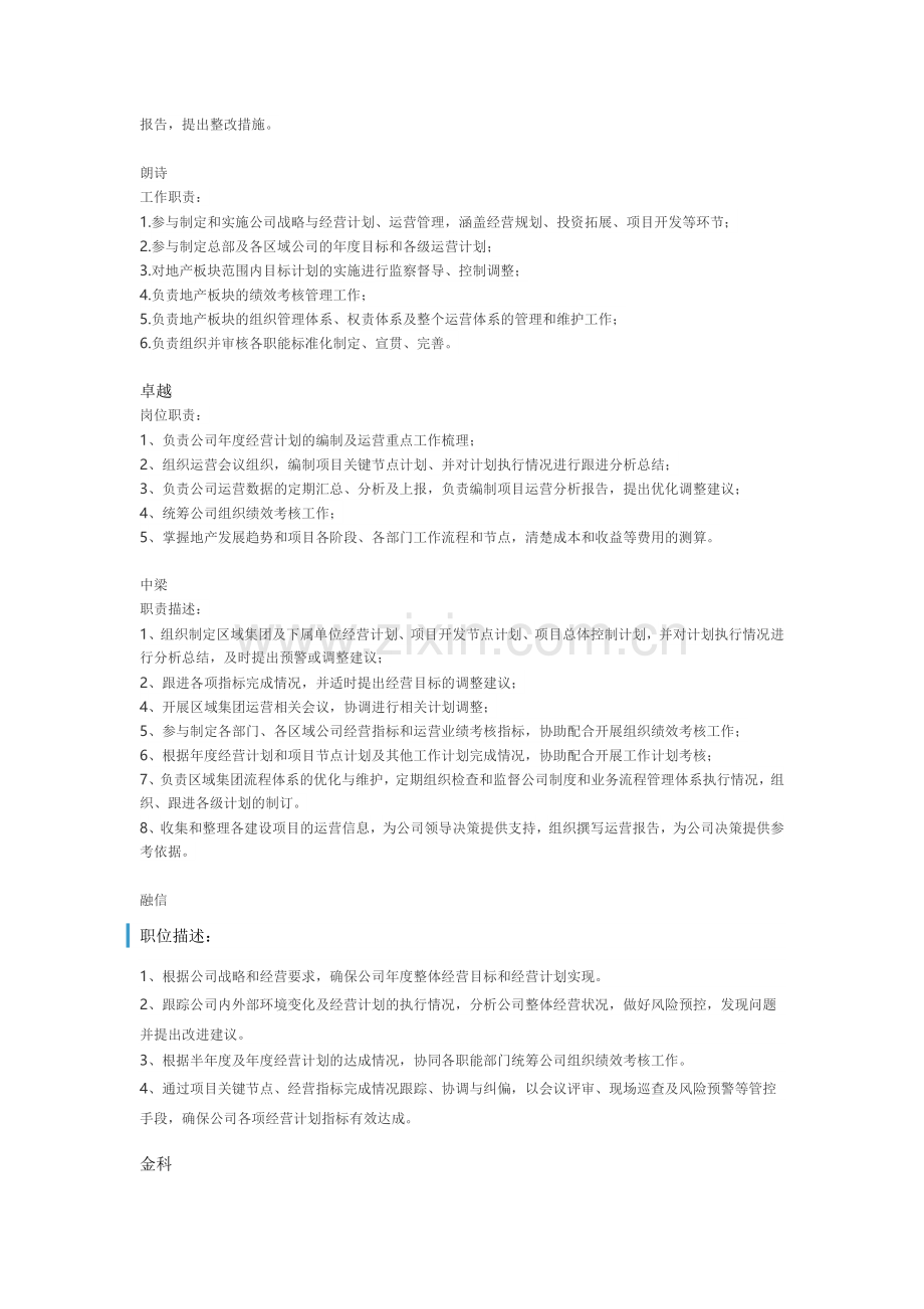 各地产公司运营经理岗位职责.doc_第2页
