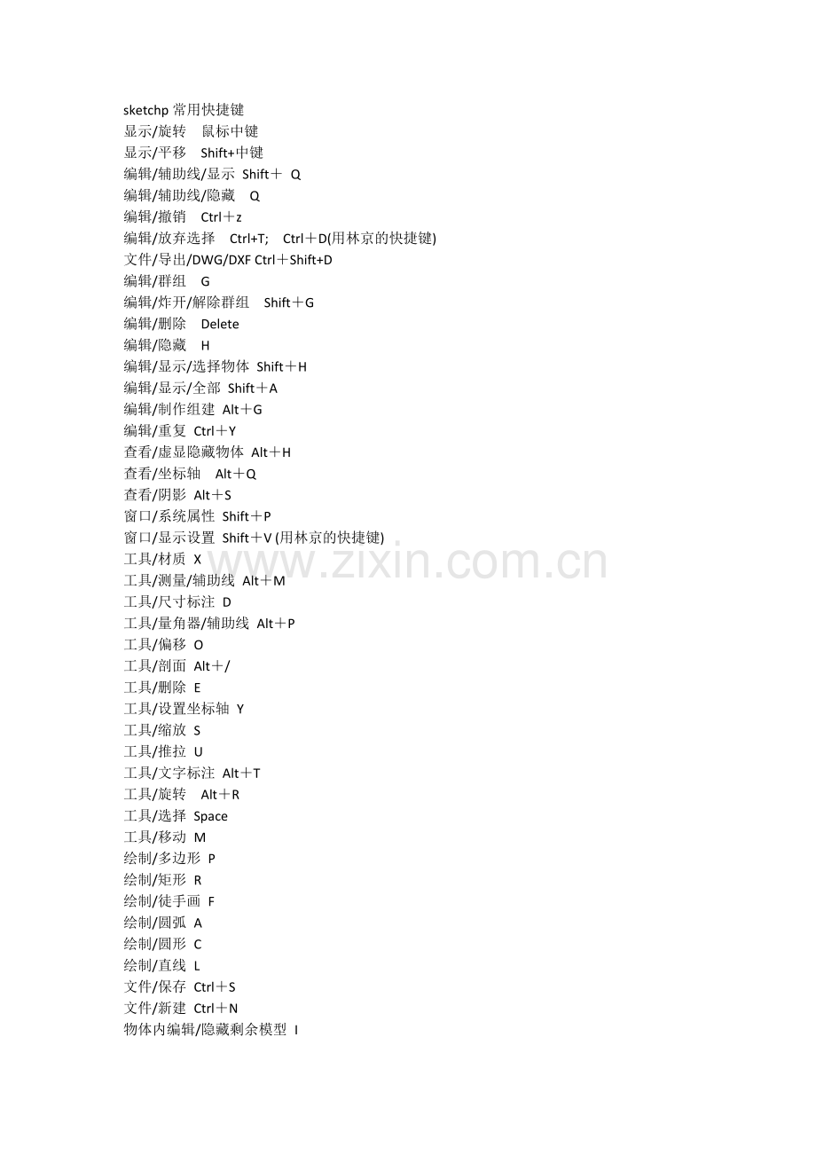 Sketchup快捷键(绝对全).doc_第1页