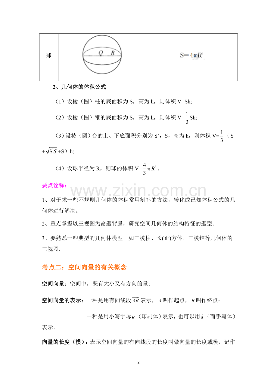空间向量与立体几何高考冲刺总复习(文科).doc_第2页