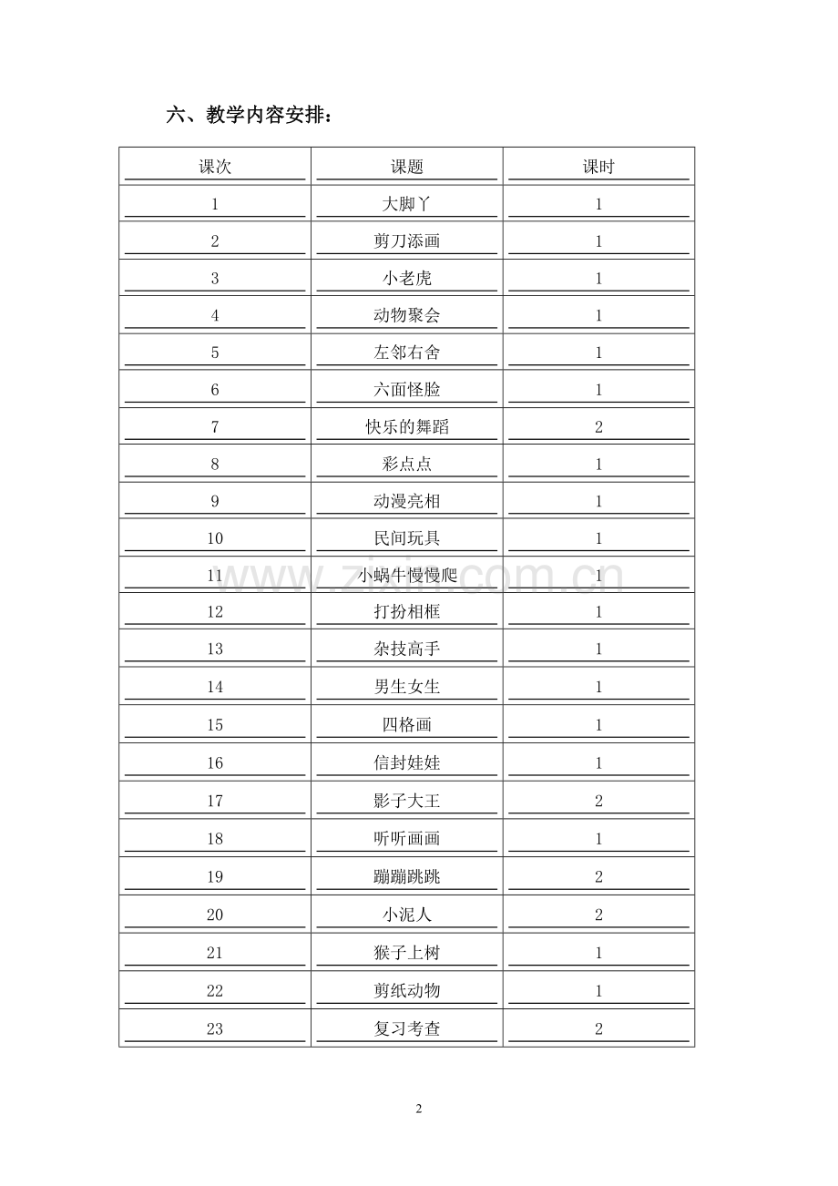 2018二年级湘版美术下册教学计划及教案(2).doc_第2页