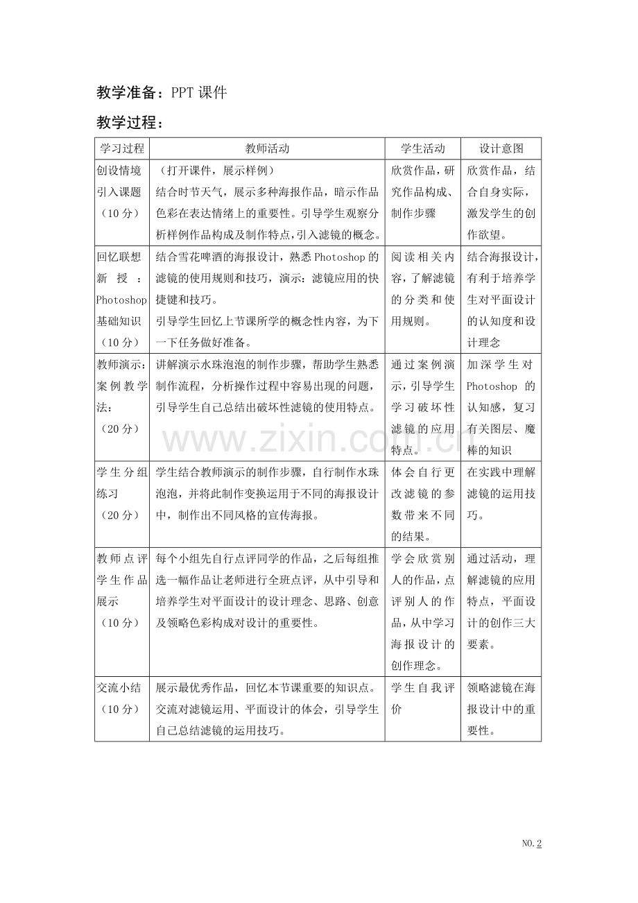 ps中滤镜的应用教学设计.doc_第2页
