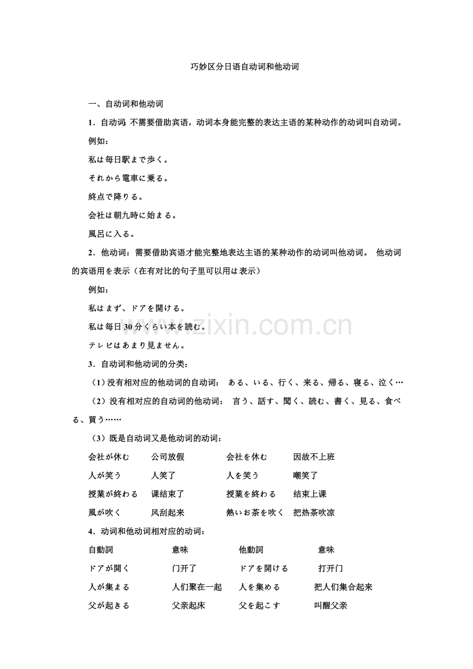 巧妙区分日语自动词和他动词.doc_第1页