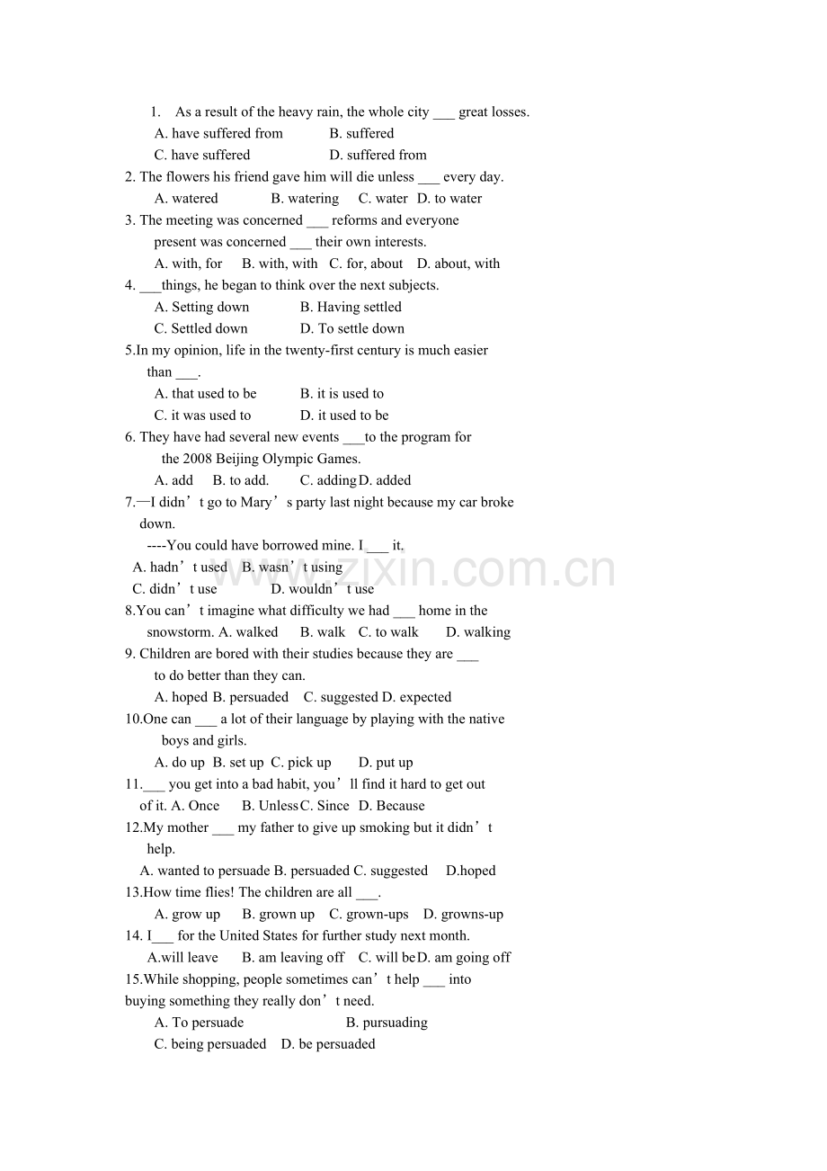 经典高中英语单选题.doc_第1页