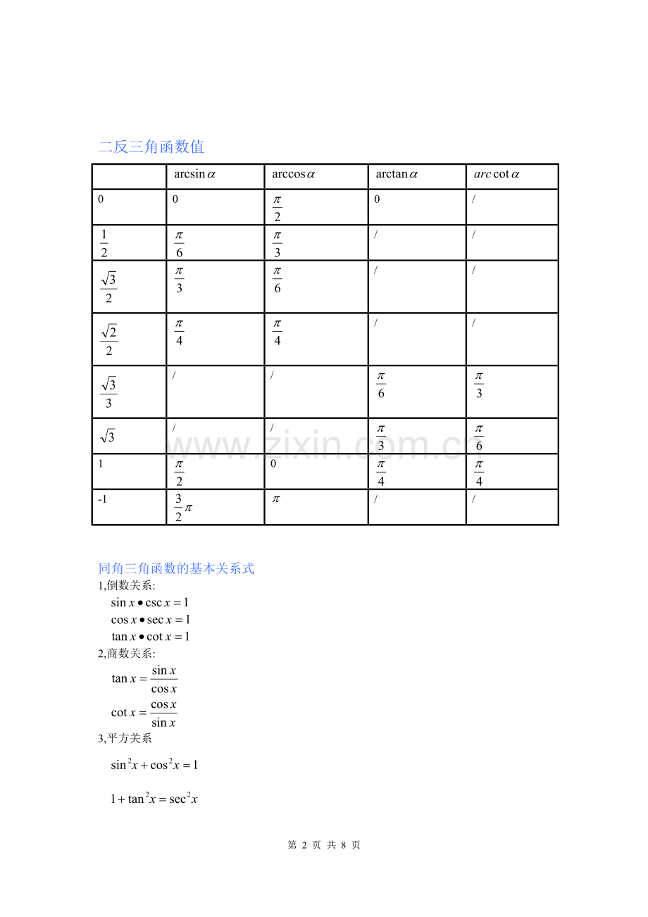 常用三角函数值.doc_第2页