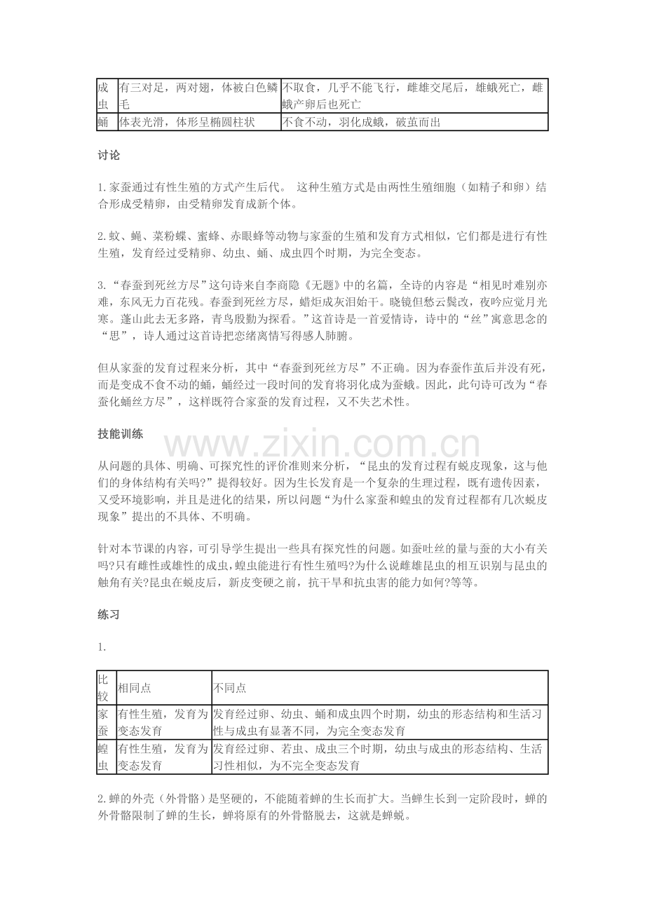 人教版八年级下册生物课后习题答案.doc_第2页