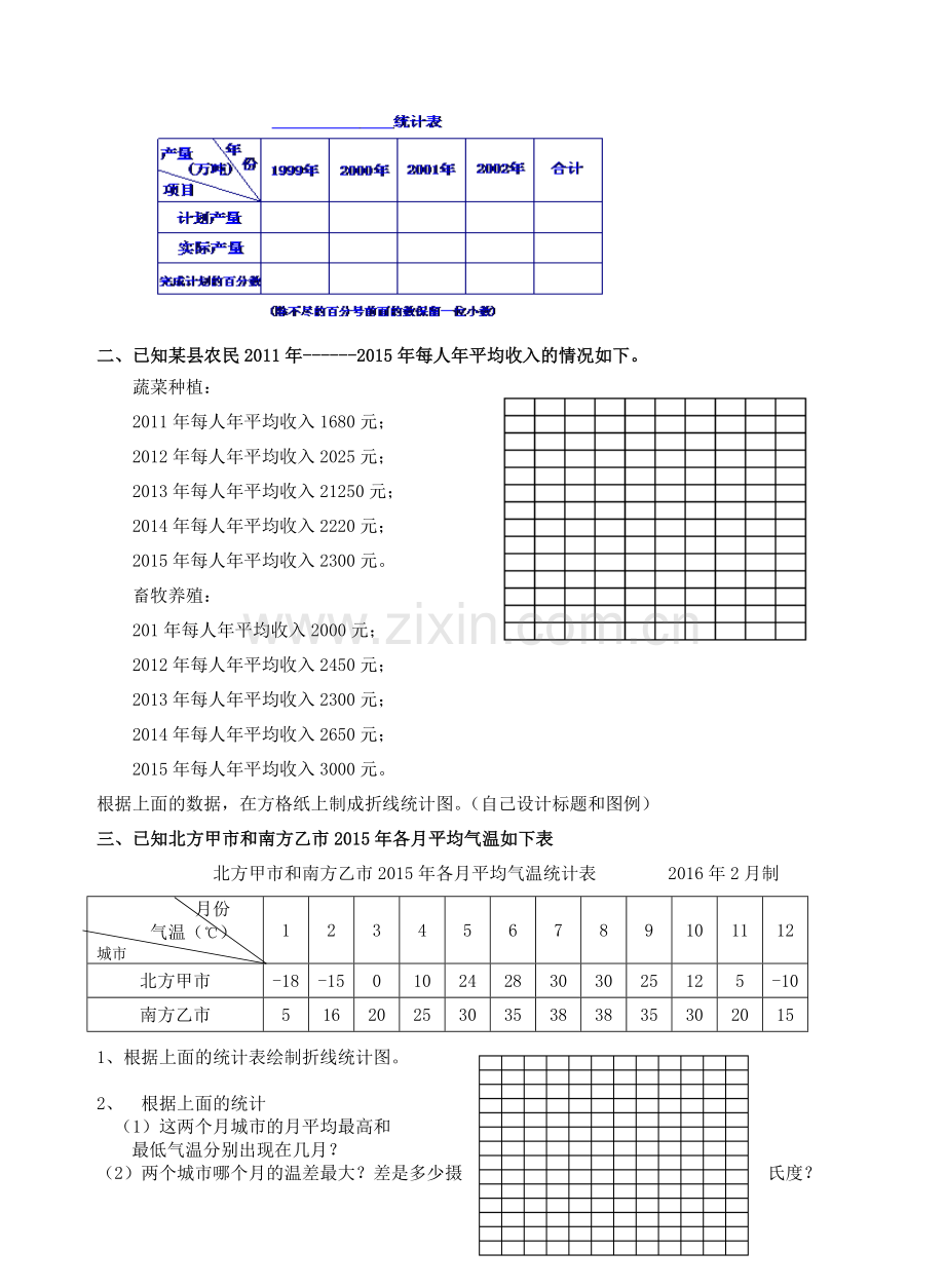 五下复式折线统计图训练题.doc_第2页