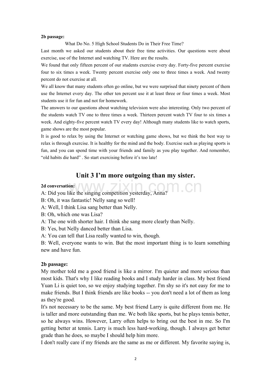 人教版八年级英语上册课文Word(2).doc_第2页