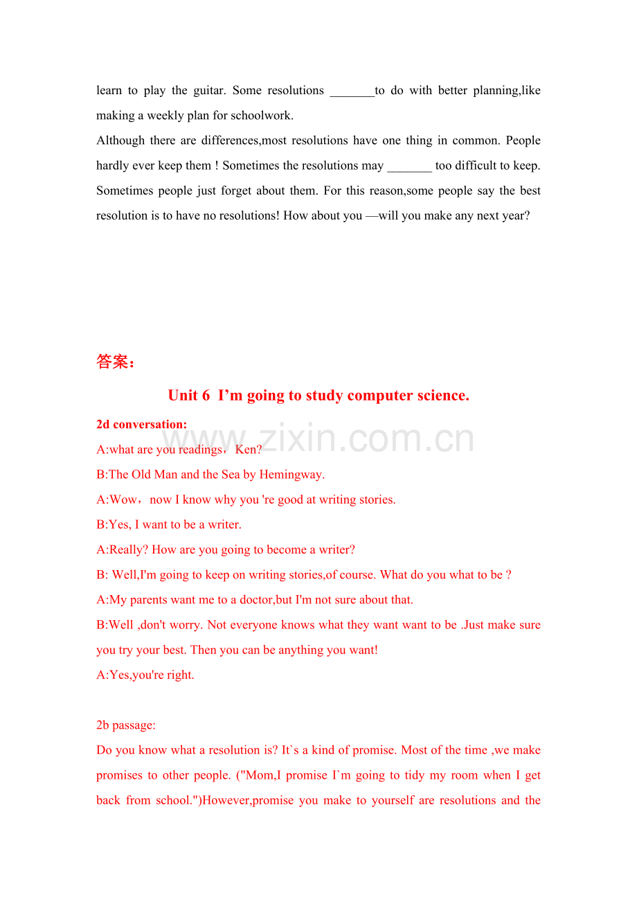 人教版八年级上册Unit6英语课文动词填空及答案.doc_第2页