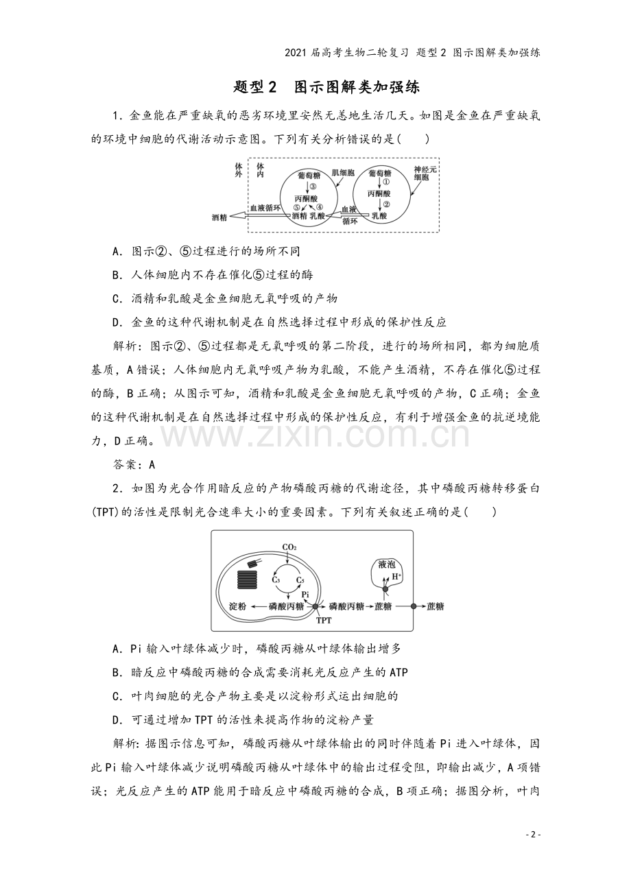 2021届高考生物二轮复习-题型2-图示图解类加强练.doc_第2页