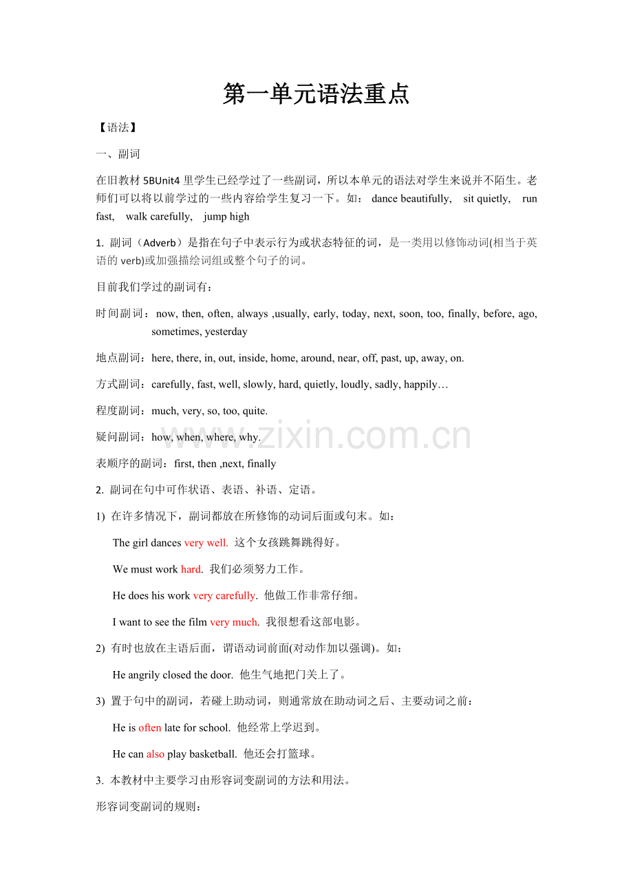 六年级下苏教版译林英语U1语法重点.doc_第1页