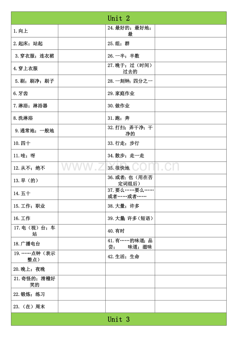 新人教版英语七年级下册单词听写表.doc_第2页