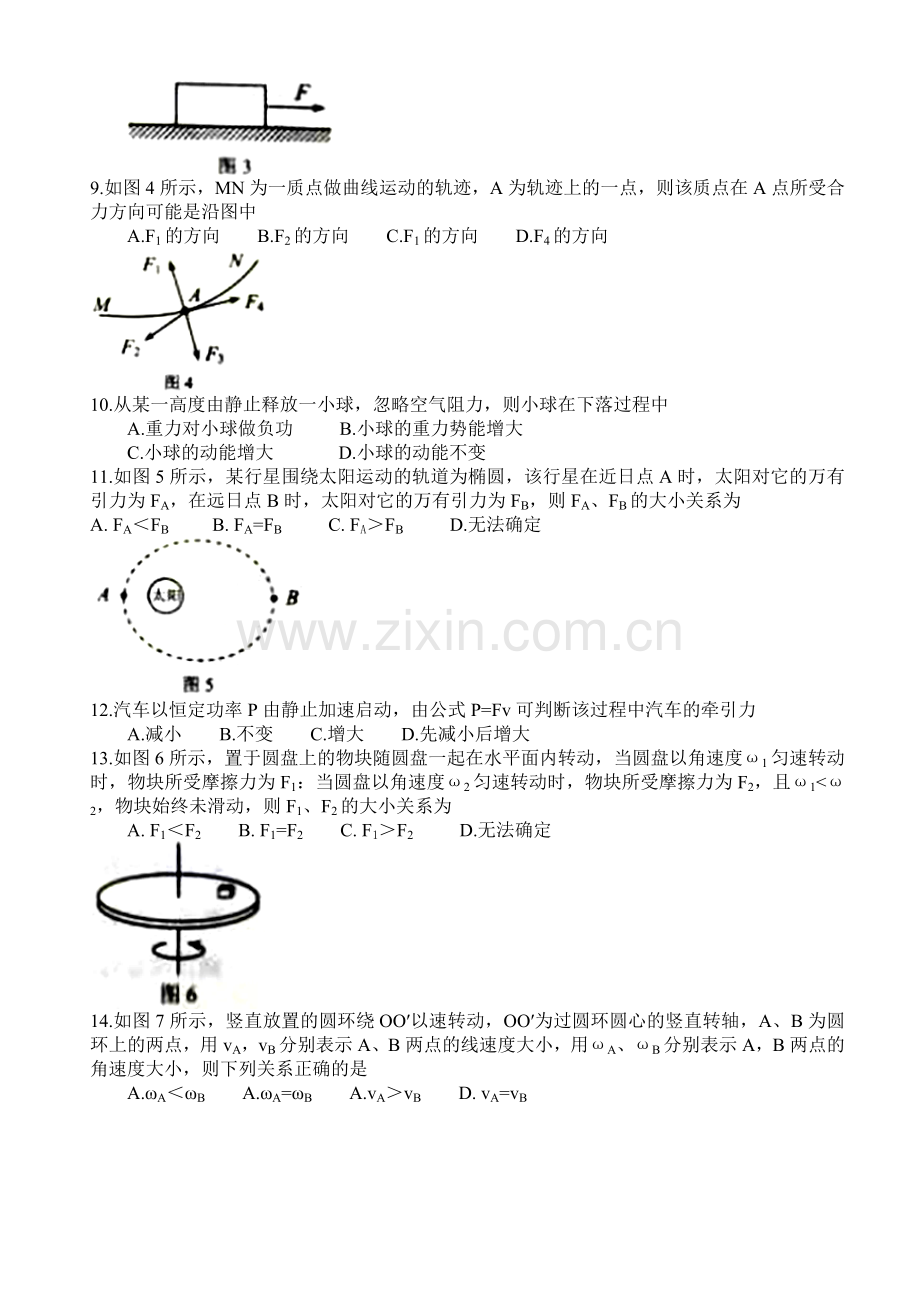 2018年湖南省普通高中学业水平考试物理试卷(真题).doc_第2页