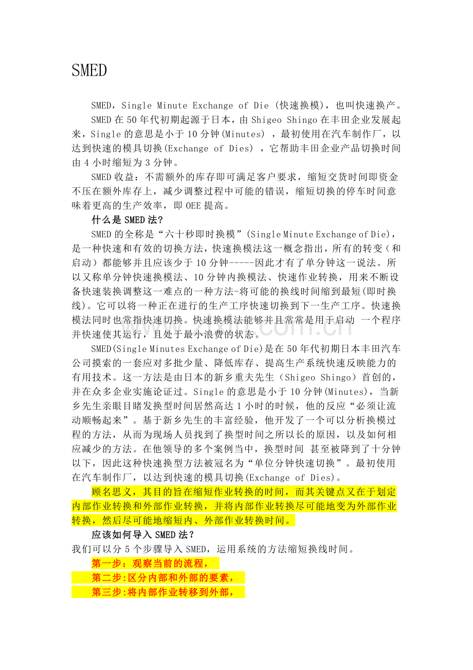 精益生产-SMED(快速换模).doc_第1页