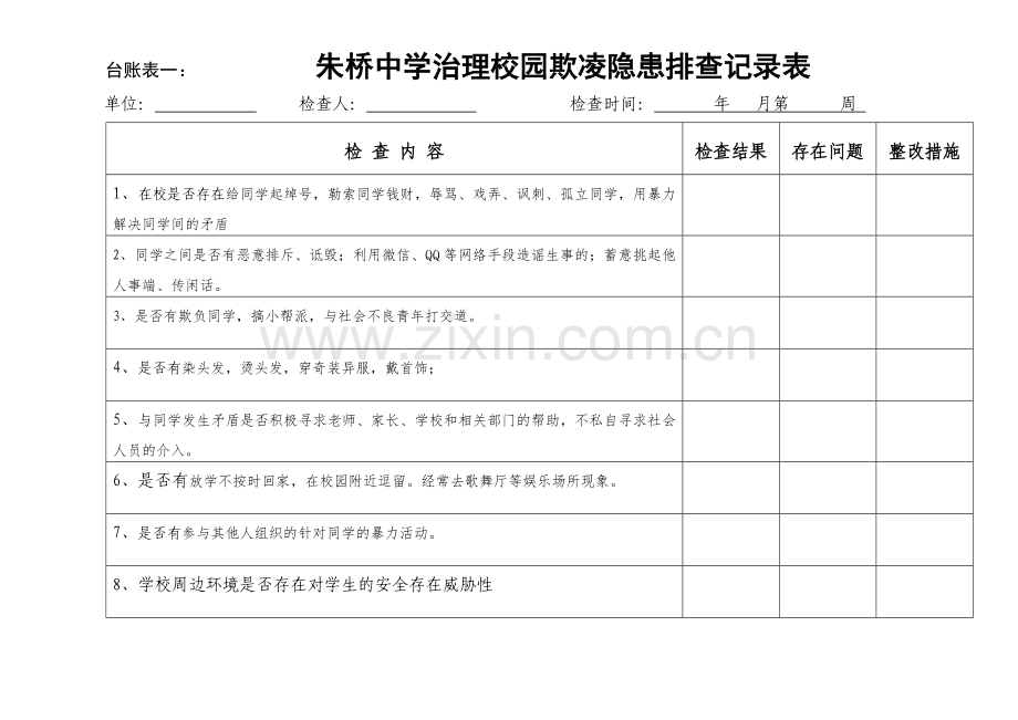 校园欺凌台帐表.doc_第1页