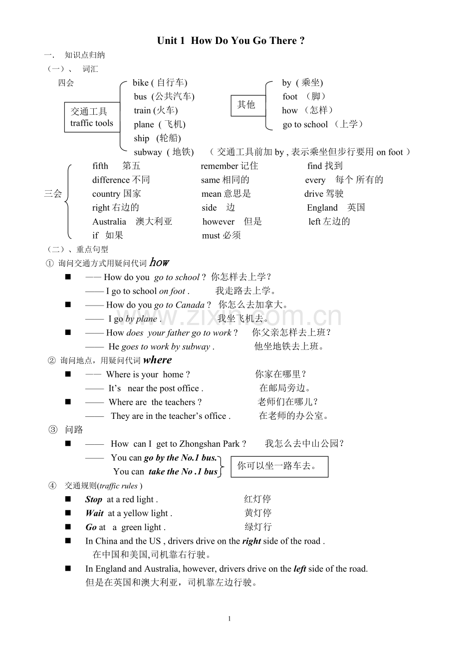 PEP小学英语六年级上册知识点总结.doc_第1页