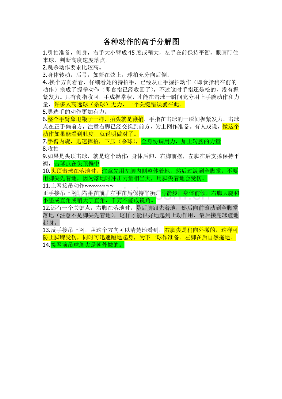 羽毛球各种动作的高手分解图.doc_第1页