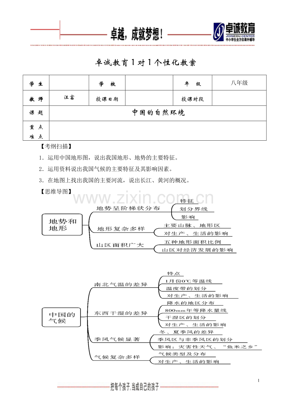 专题11：中考地理复习之中国的自然环境.doc_第1页
