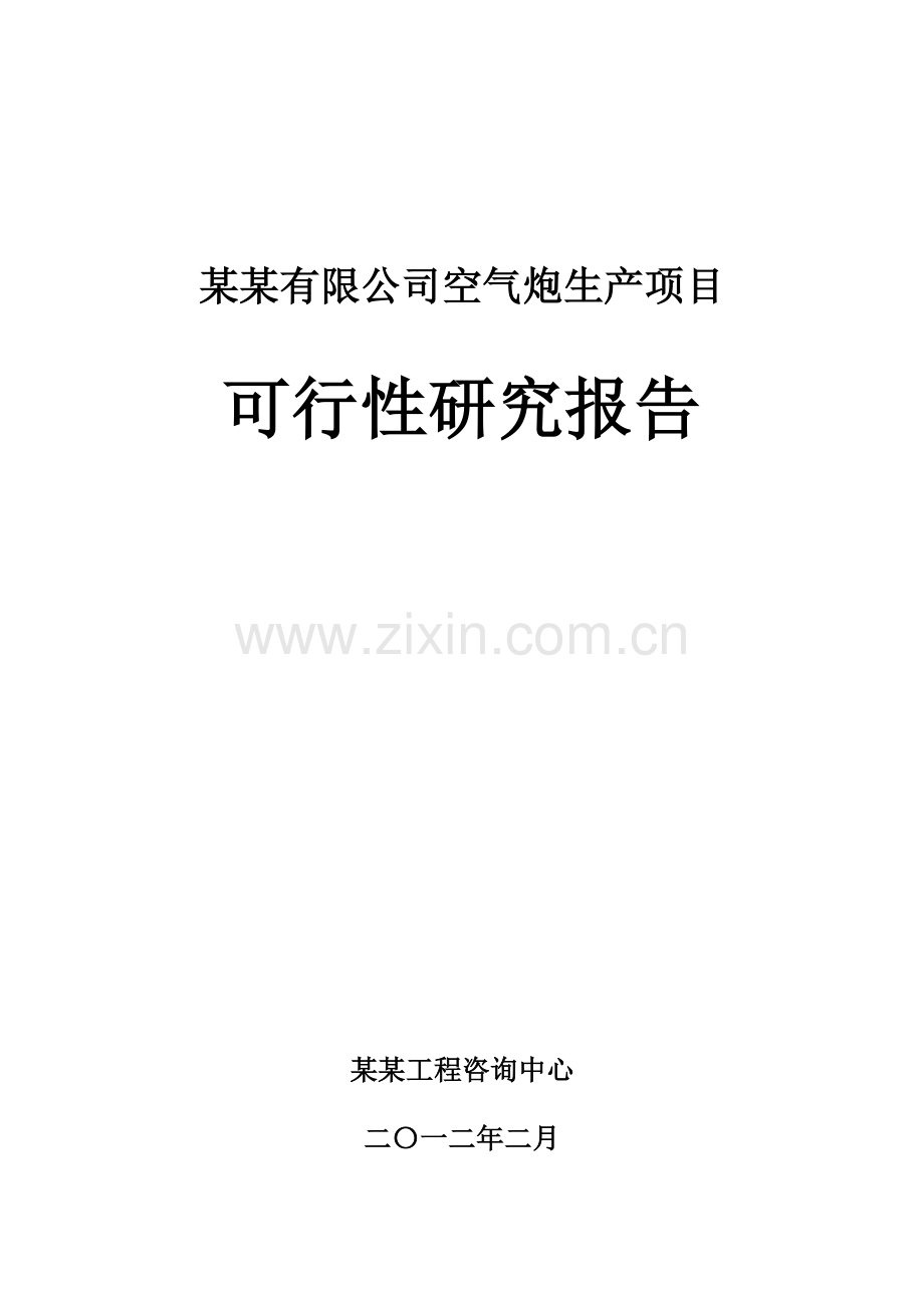 某某有限公司空气炮生产可行性研究报告.doc_第1页