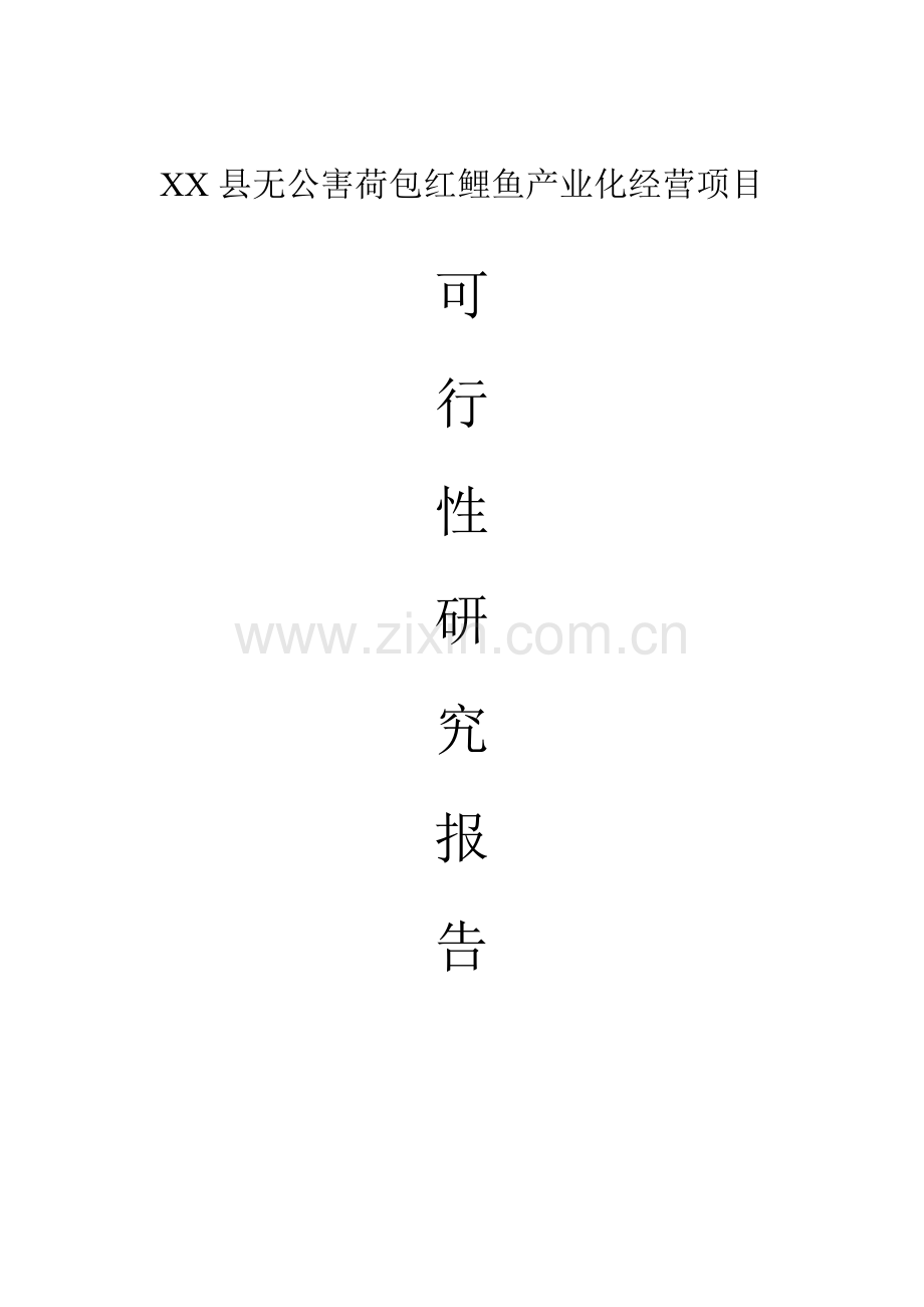 红鲤鱼产业化经营可研报告.doc_第1页