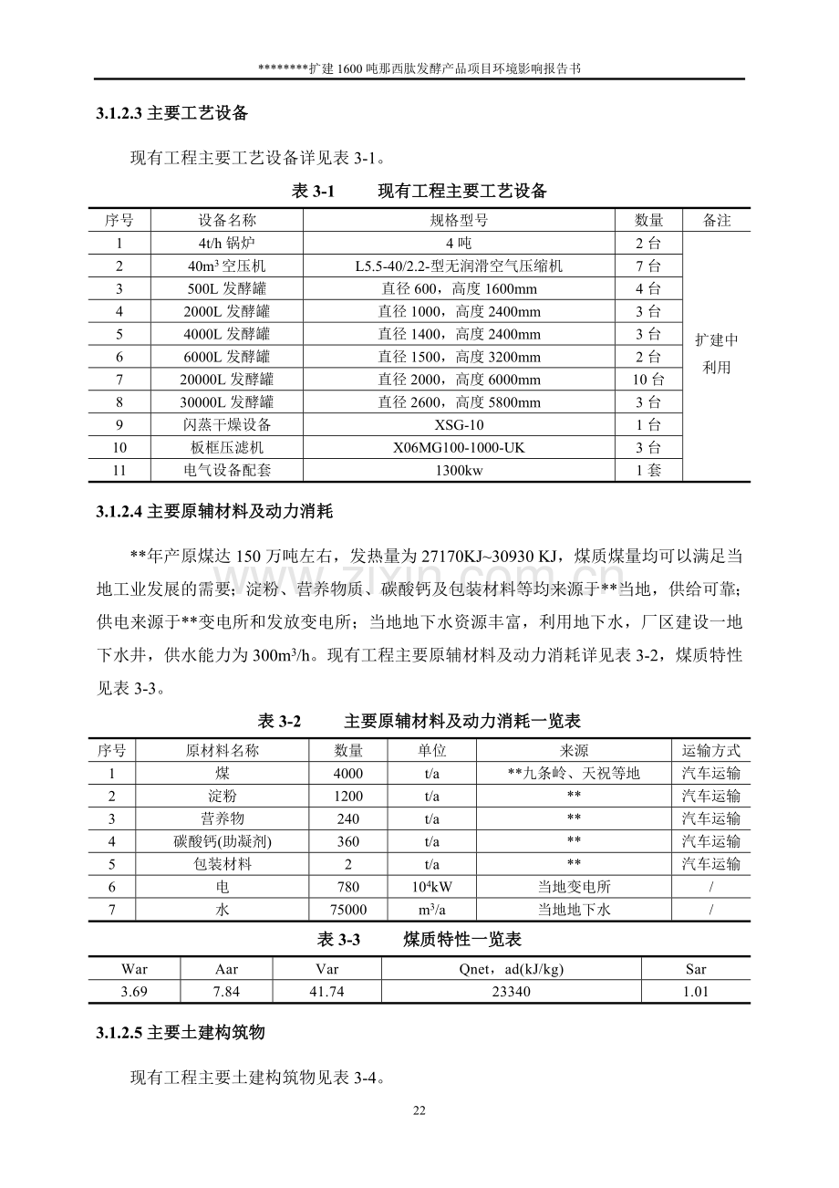 扩建1600吨那西肽发酵产品项目环境评估报告书工程分析.doc_第2页