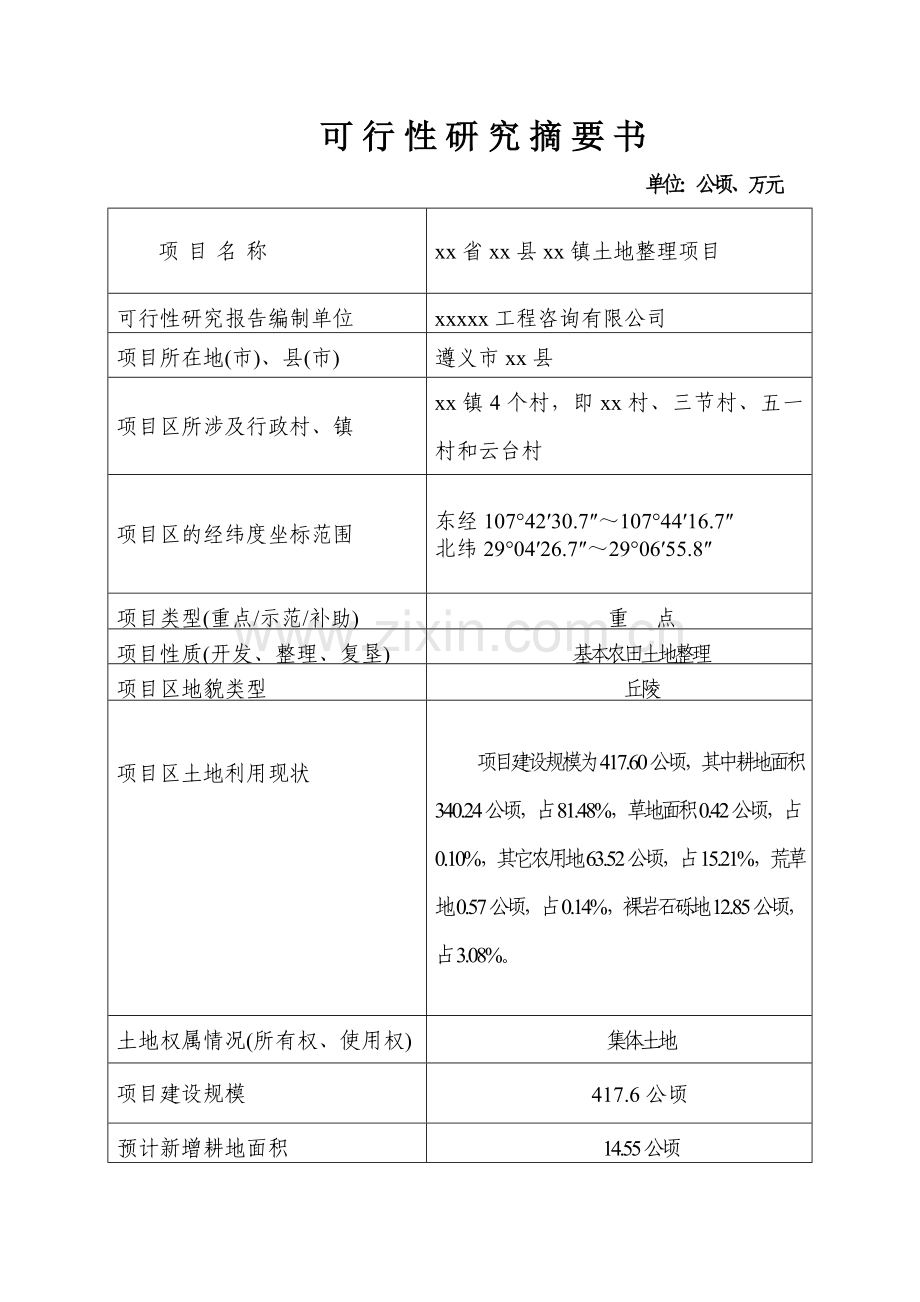 镇土地整理项目建设可行性研究报告.doc_第2页