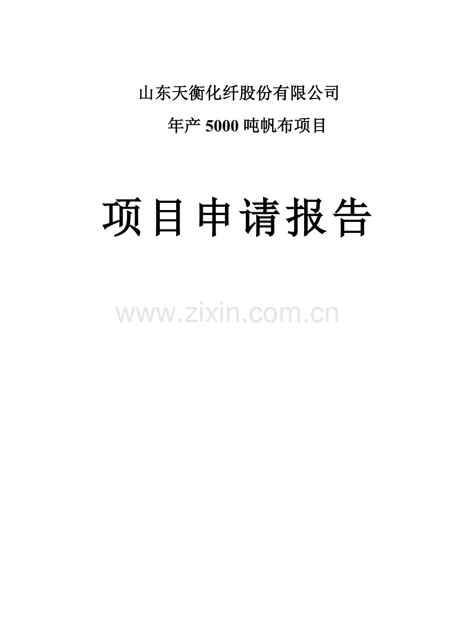 化纤股份有限公司年产5000吨帆布项目可行性报告.doc_第1页