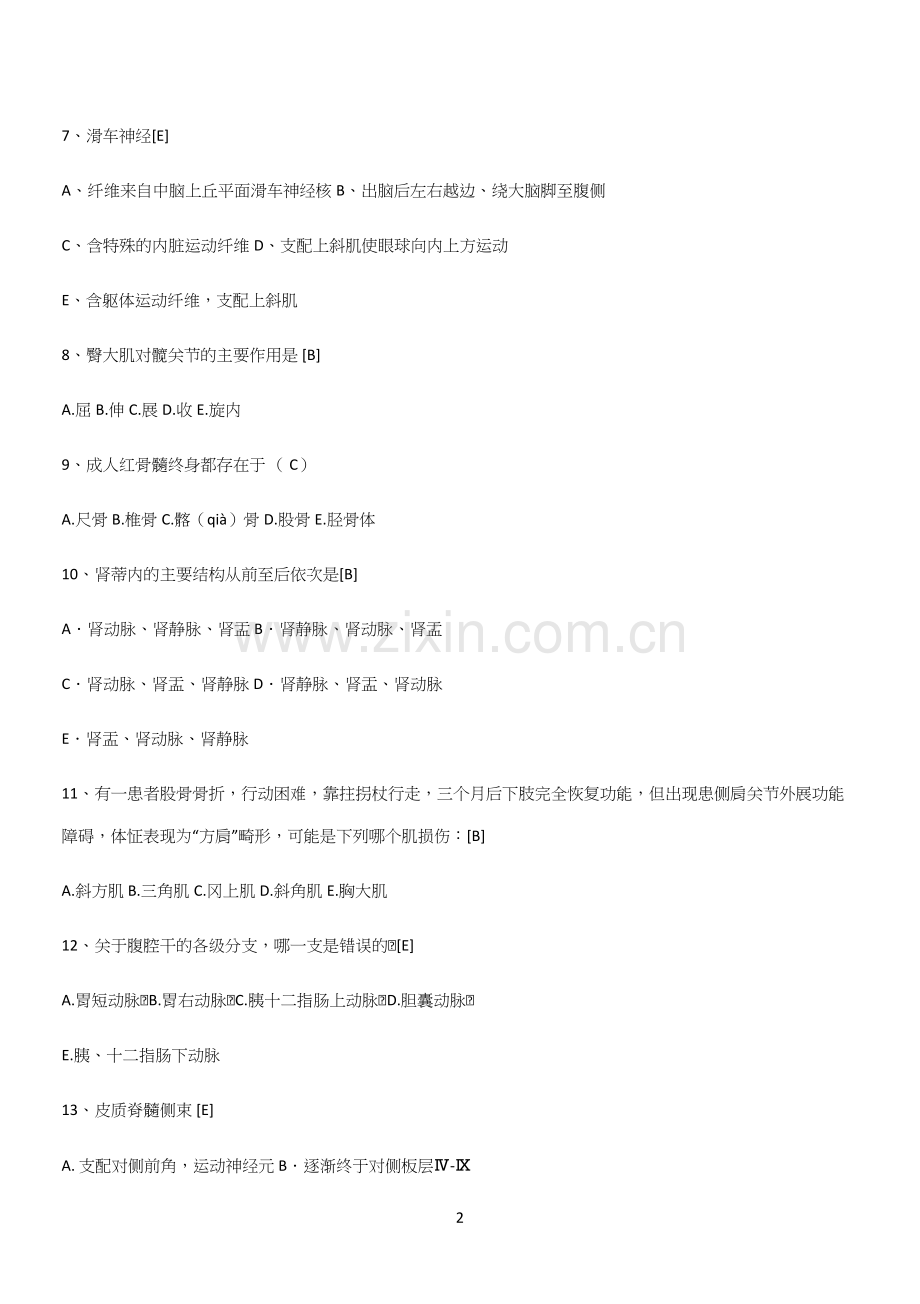 2024年人体解剖学复习考试(十四).docx_第2页