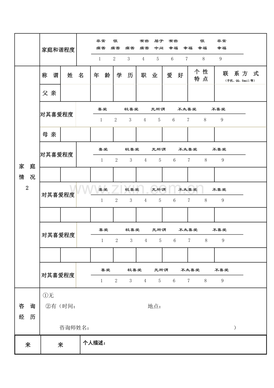 心理咨询来访者登记表——初诊接待.doc_第2页