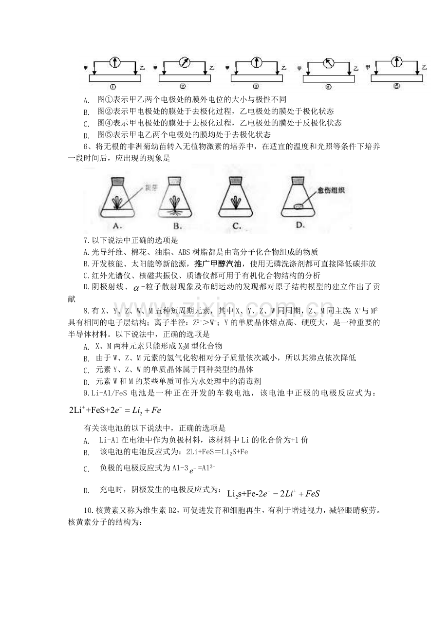 2019年高考试题理综(浙江卷)精准版.doc_第2页