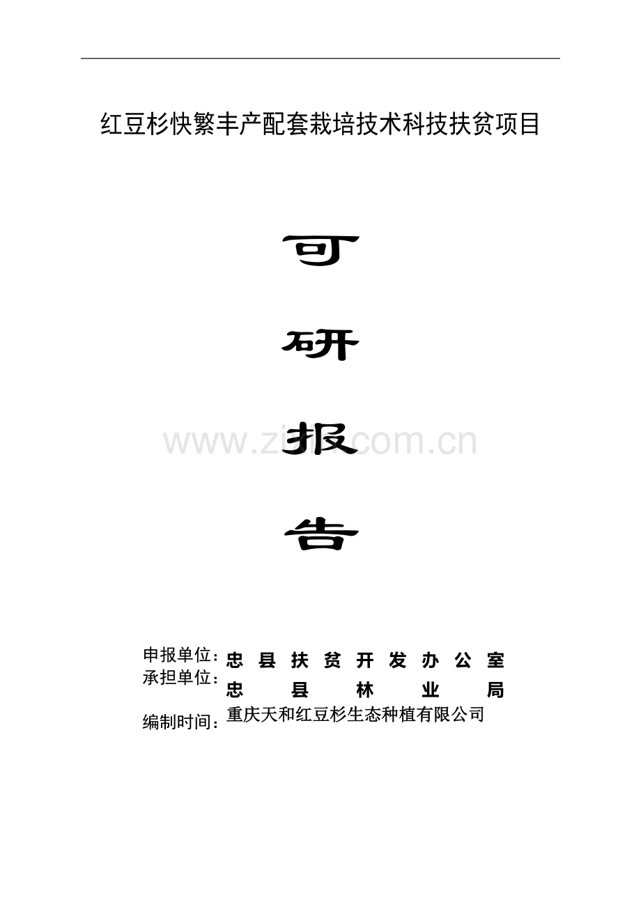 红豆杉快繁丰产配套栽培技术项目可行性论证报告.doc_第1页