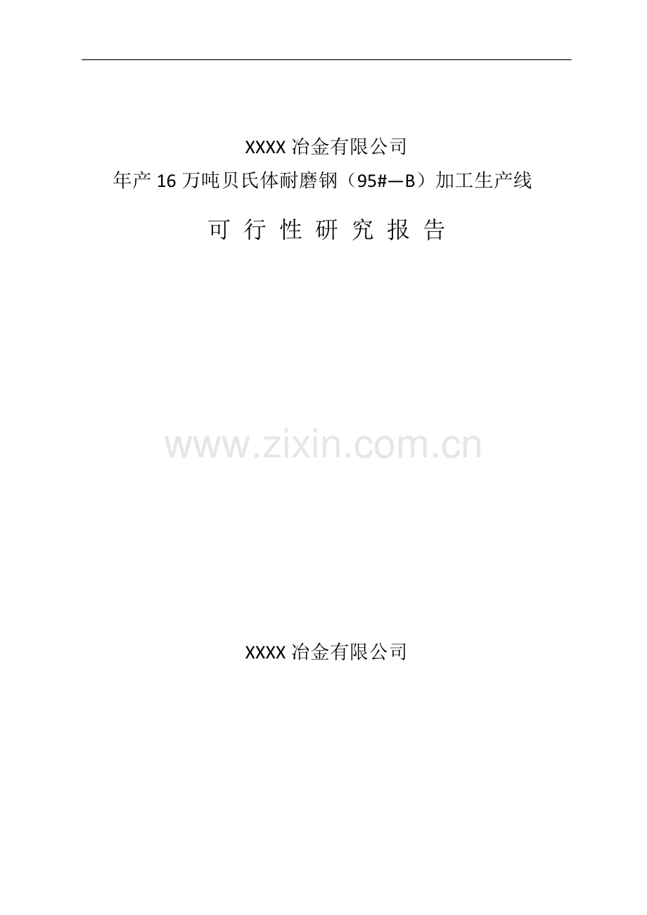 年产16万吨贝氏体耐磨钢(95b)加工生产线可行性研究报告.doc_第1页