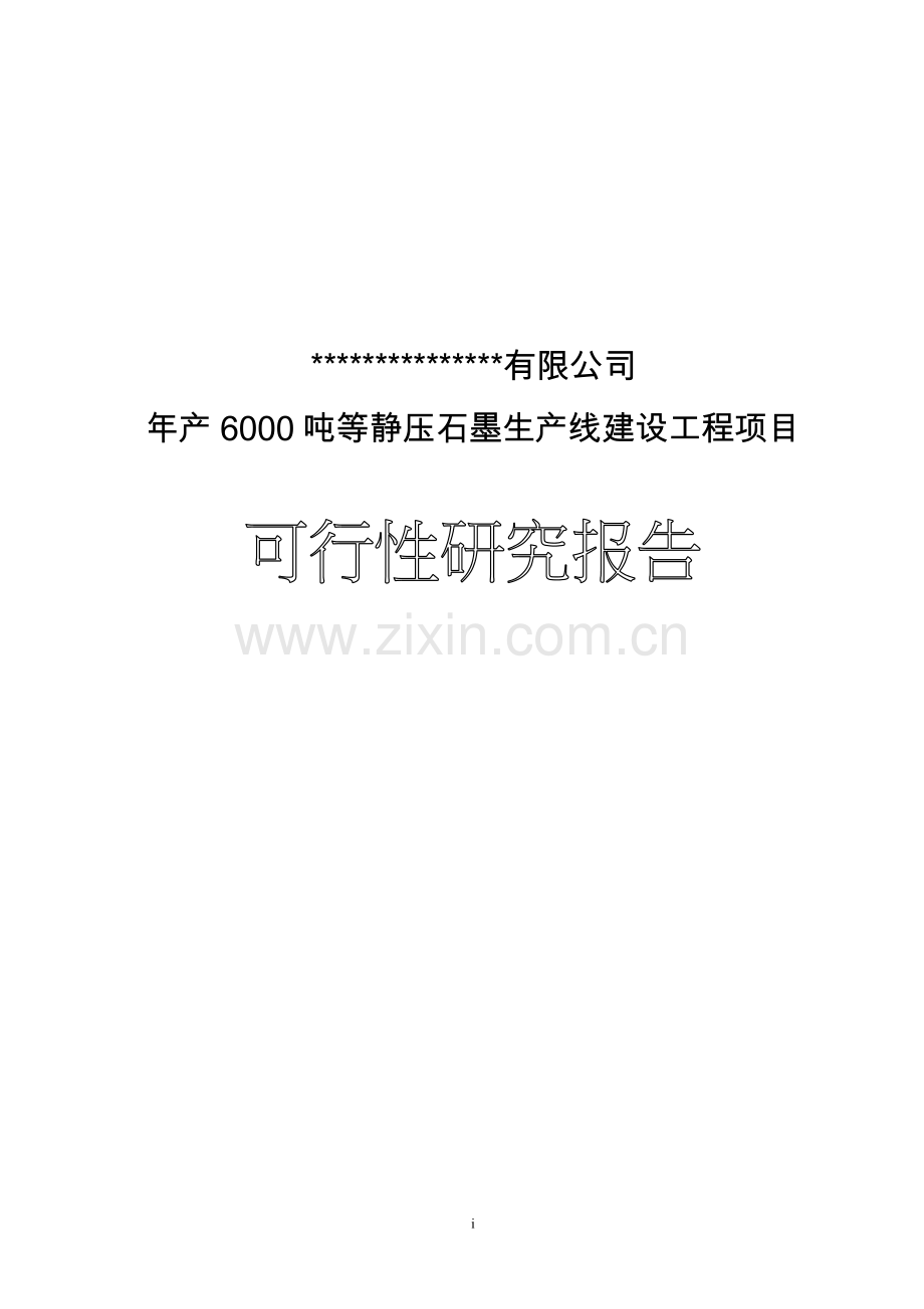 新建年产6000吨等静压-高纯石墨可行性论证报告.doc_第1页