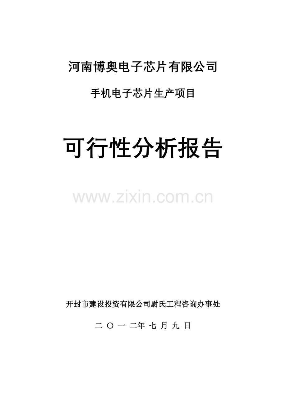 手机芯片建设投资可行性研究报告.doc_第1页