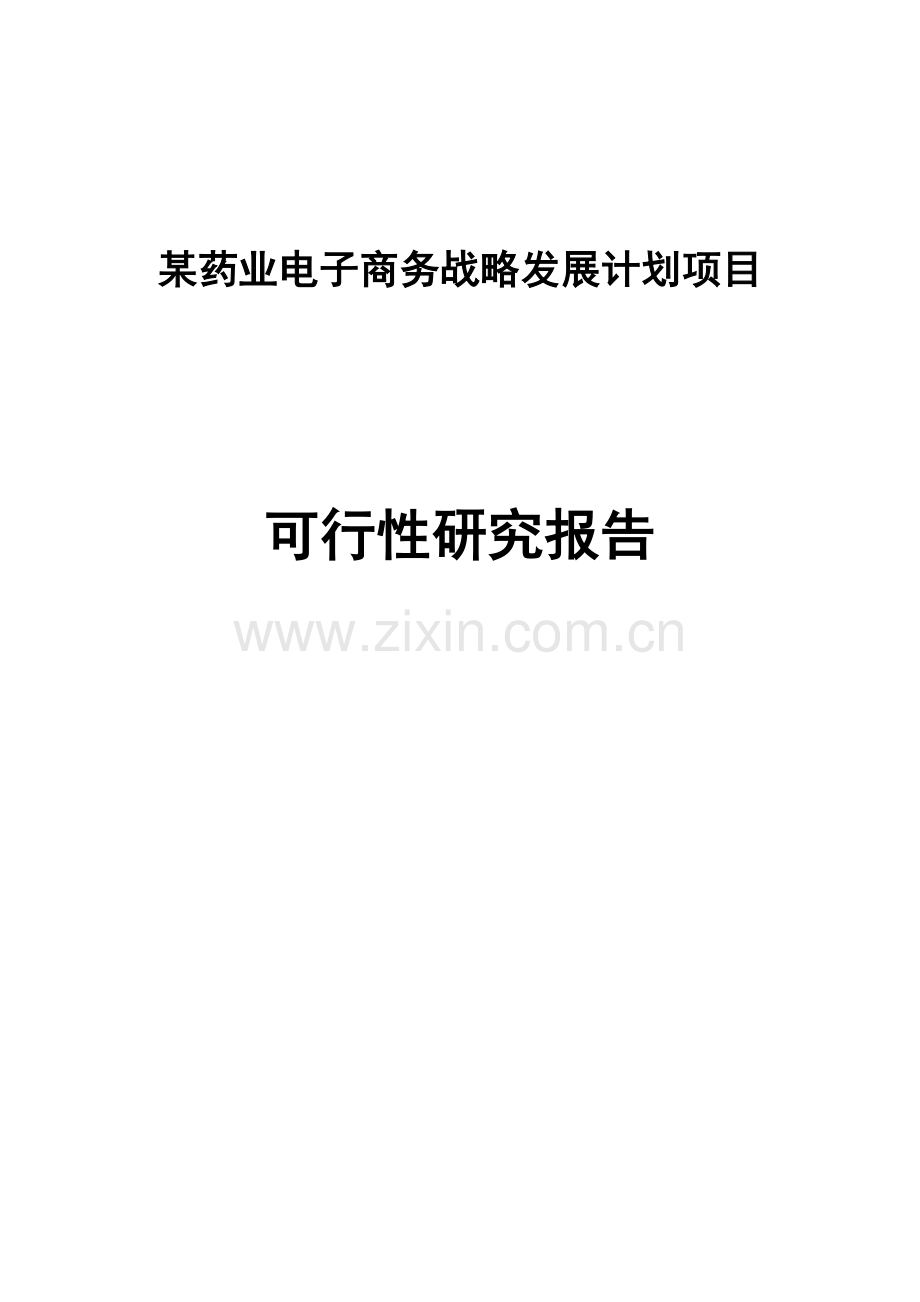 某药业电子商务战略发展计划项目可行性策划报告.doc_第1页
